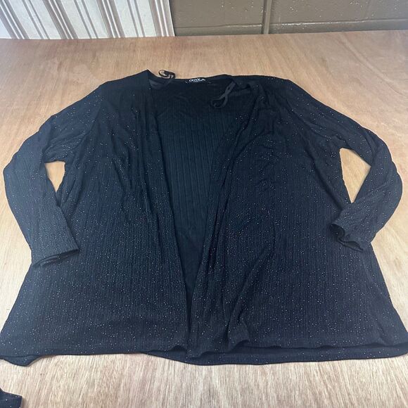 Onyx Nite 2-Piece Evening Dress Jacket Set Black Sparkle 20W - Picture 4 of 8